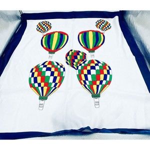 Vintage Large Scarf Hot Air Balloon Brightly Colored Balloons